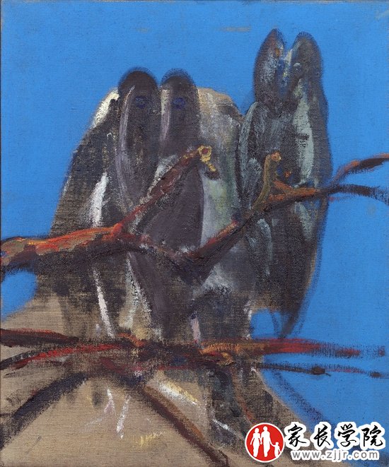 《猫头鹰》(Owls),1956 弗朗西斯·培根